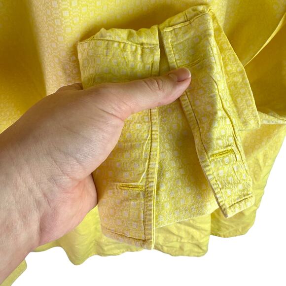 Steven Land Men's 16.5 34/35 Yellow & White 100% Cotton Modern Fit Dress Shirt - Picture 8 of 9